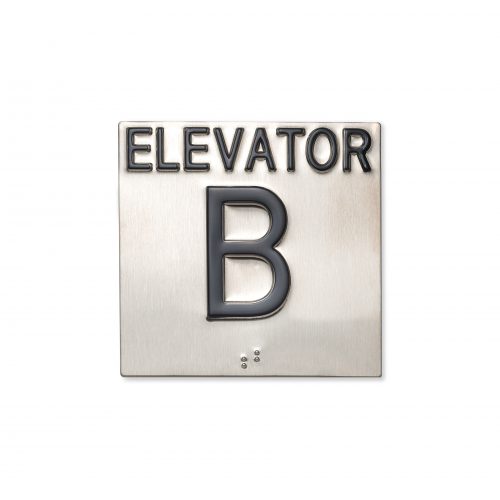 photo of elevator jamb braille with designation B