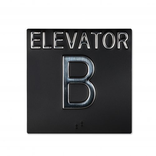 photo of elevator jamb braille with designation B